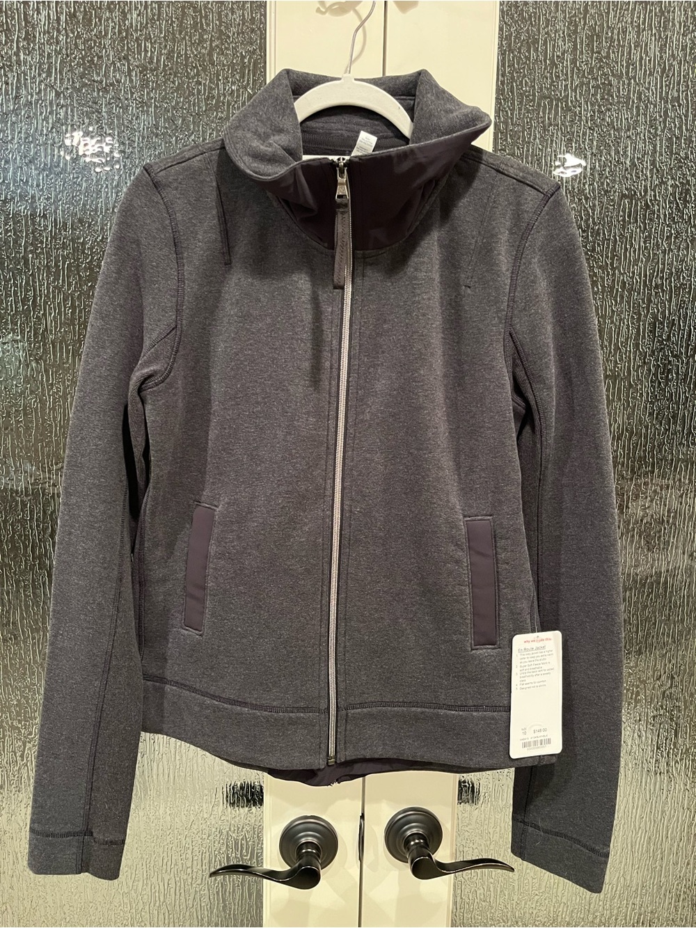 Lululemon Women's Charcoal Zip-Up Jacket - Casual High Collar